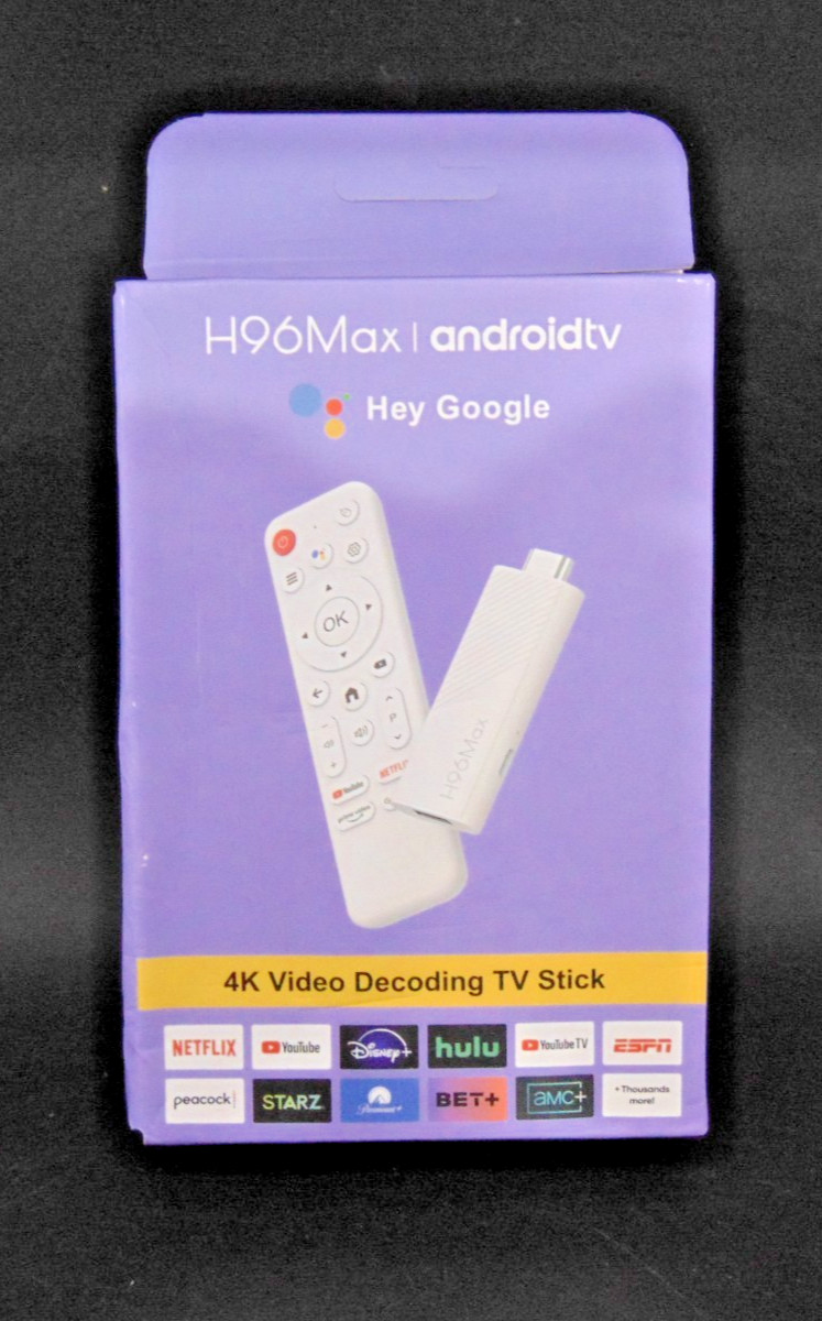 NIB – H96MAX AndroidTV 4K Video TV Stick – Google Voice Assistant