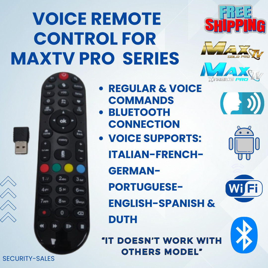 Voice Remote Control EXCLUSIVELY for ALL MaxTV GOLD PRO and XTREME PRO boxes