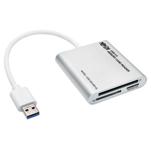Tripp Lite USB3.0 SuperSpeed Multi-Drive Memory Card Reader / Writer – Silver