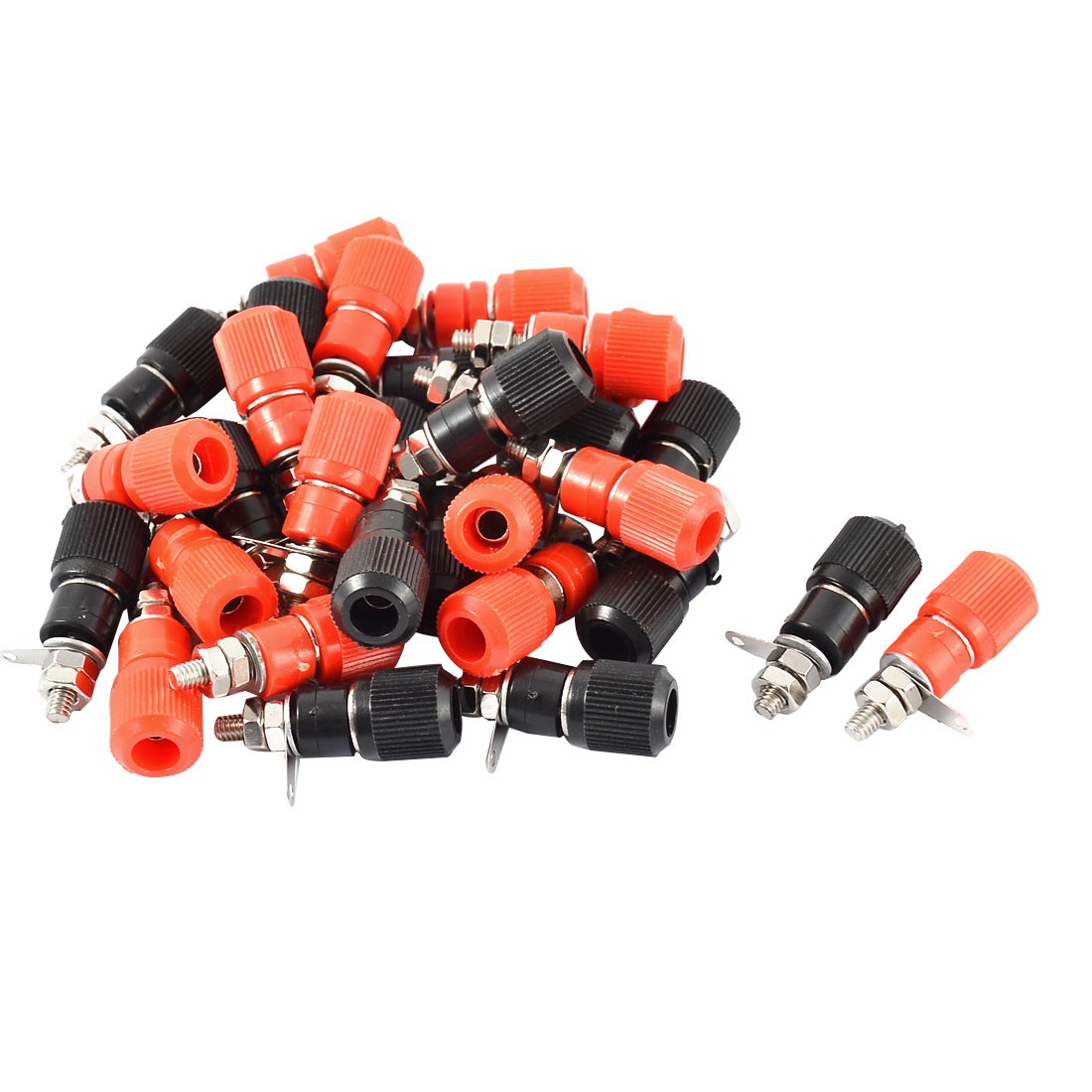 30pcs Black Red Metal Body Speaker Amplifier 4mm Banana Binding Post Socket