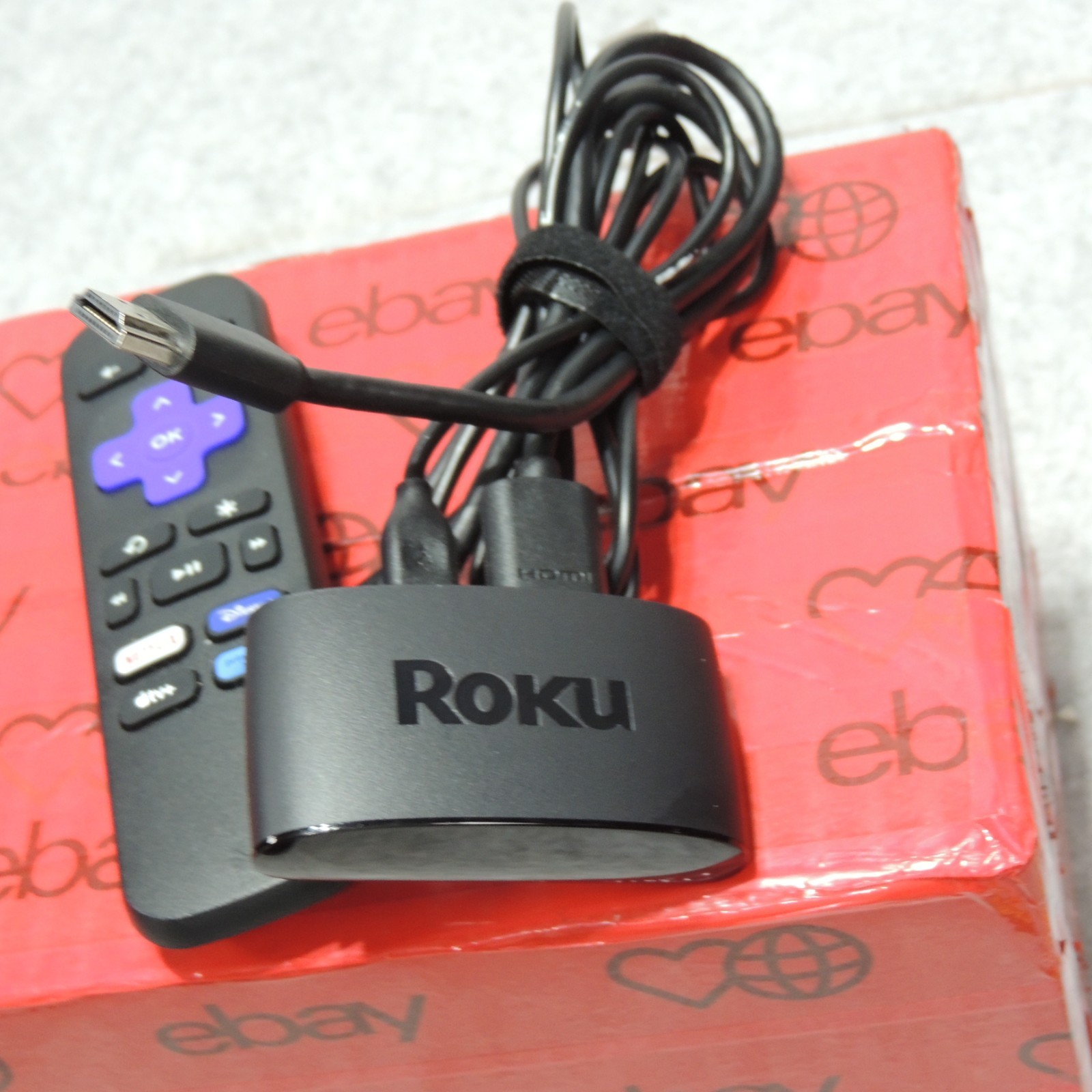 Roku Express 3960X HD Streaming Media Player w/ Remote (missing back) & Cable