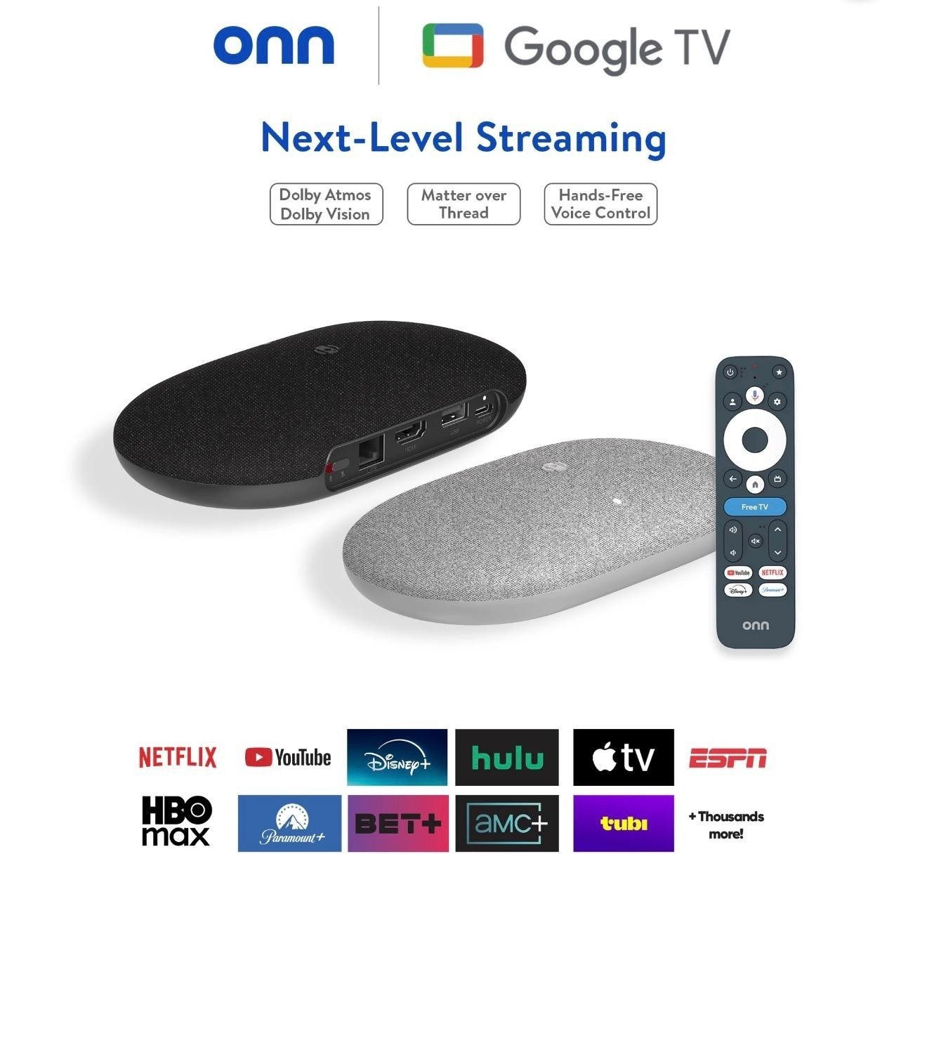 onn 4K Pro Streaming Device, Google TV with Gemini (NEW 2026 Model) – Ultra-fast