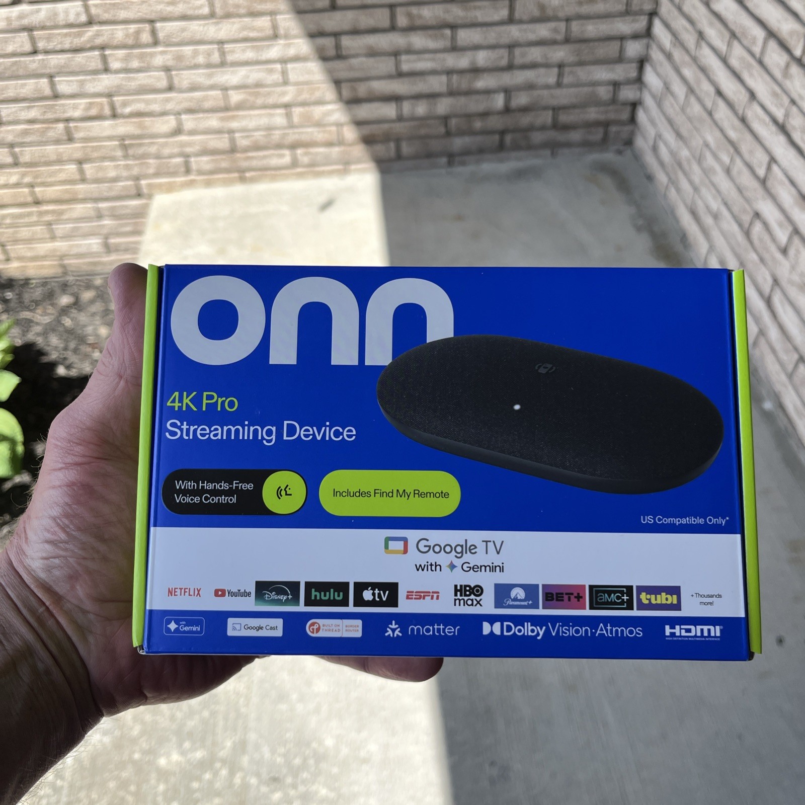 onn 4K Pro Streaming Device Google TV 4K Ultra HD, Voice Control, Dolby Vision,…