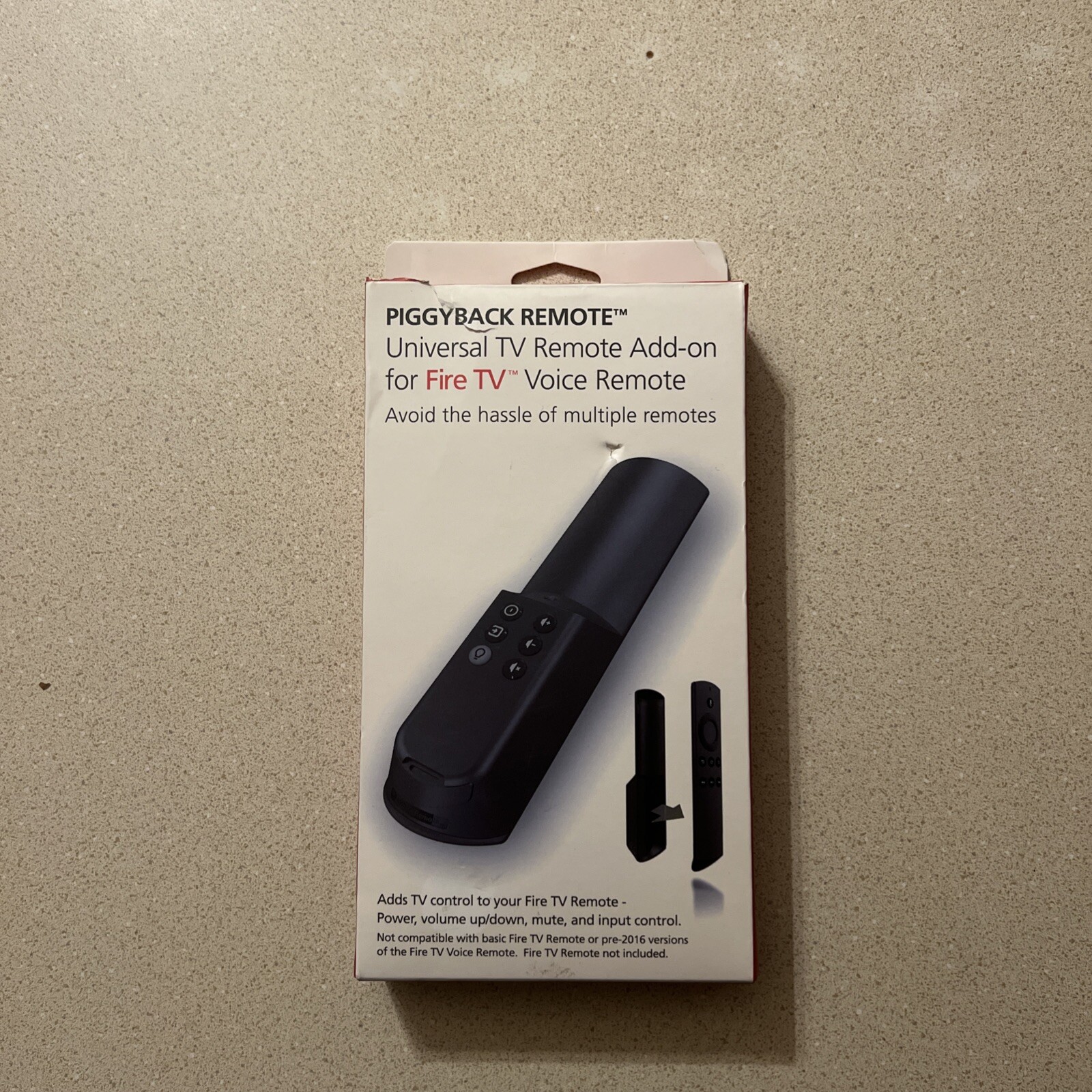 Piggyback Remote Universal TV Remote Add-On For Fire TV Voice Remote Black New