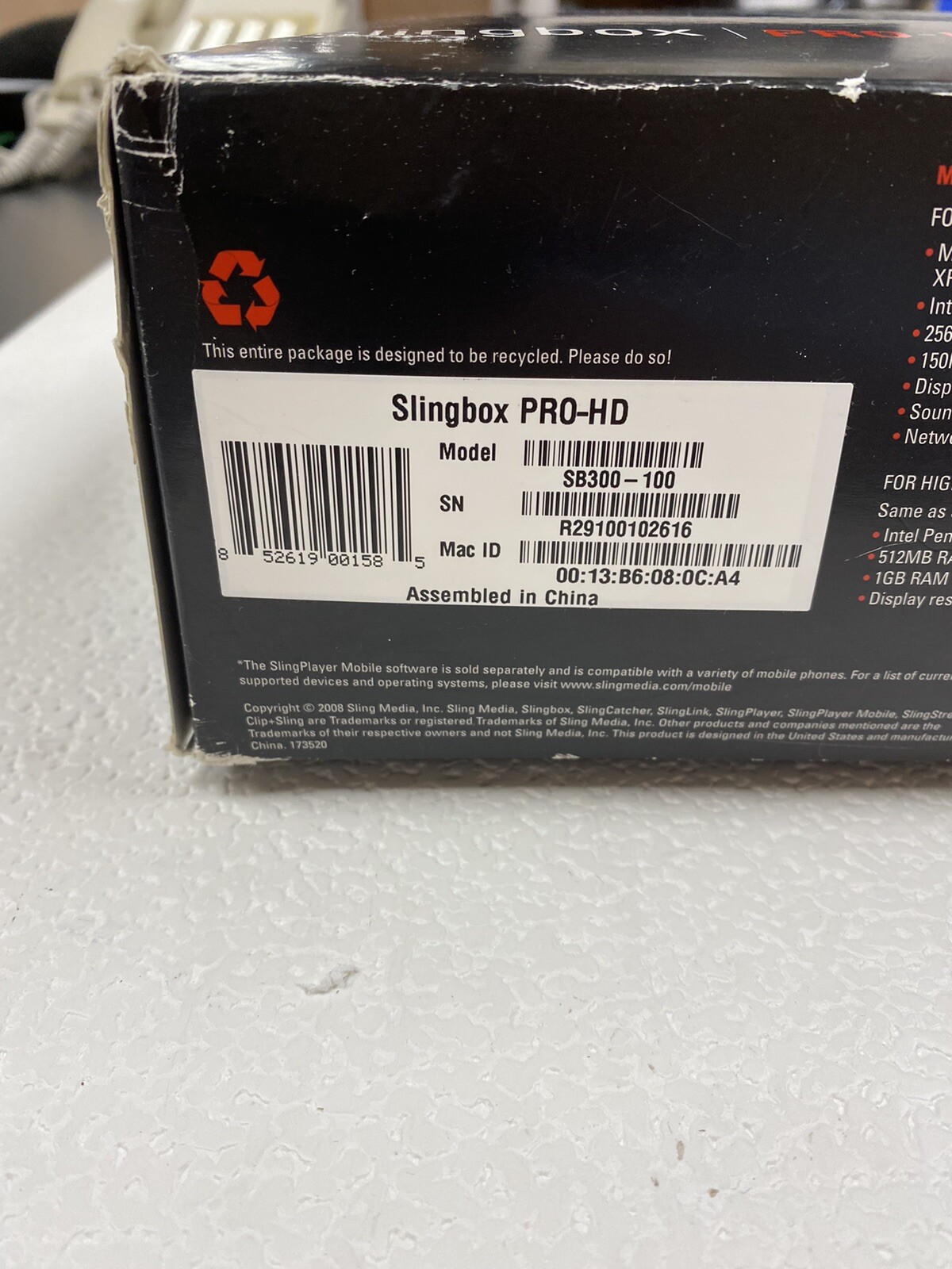 Sling Media Slingbox Pro-HD Model SB300-100 Digital Media Streamer