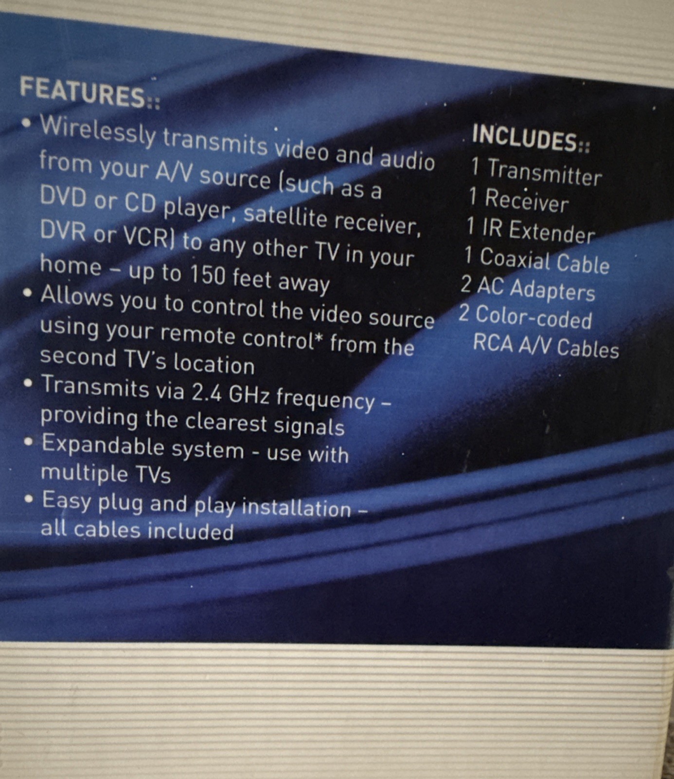 Terk Leapfrog LF-30S RX 2.4 GHz Wireless Audio Video Transmitter Receiver System