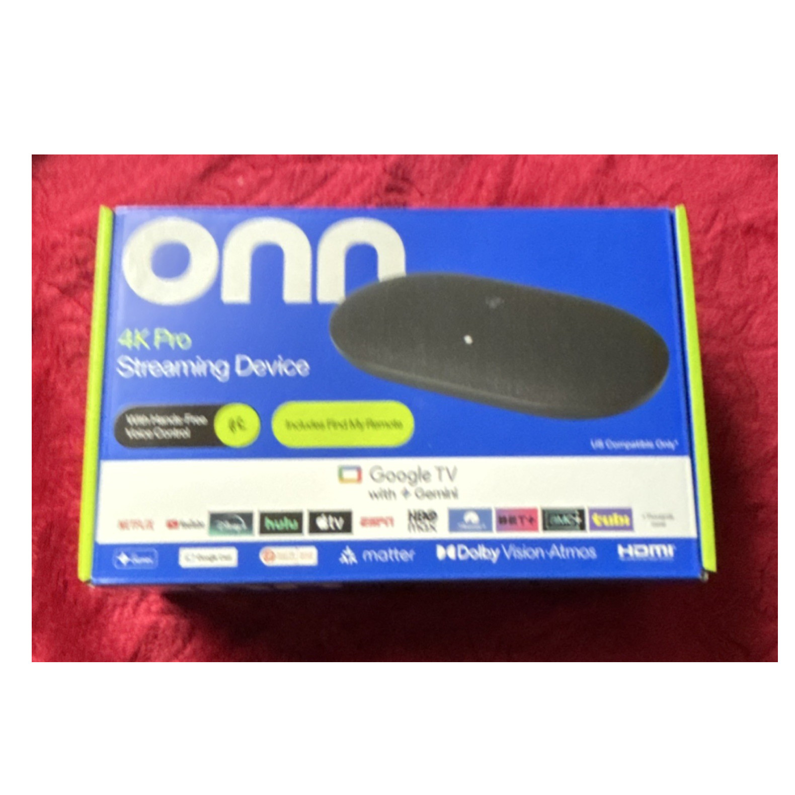 ONN 4K Pro Streaming Device Google TV 4K UltraHD Dolby Vision Atmos 32GB 3GB RAM