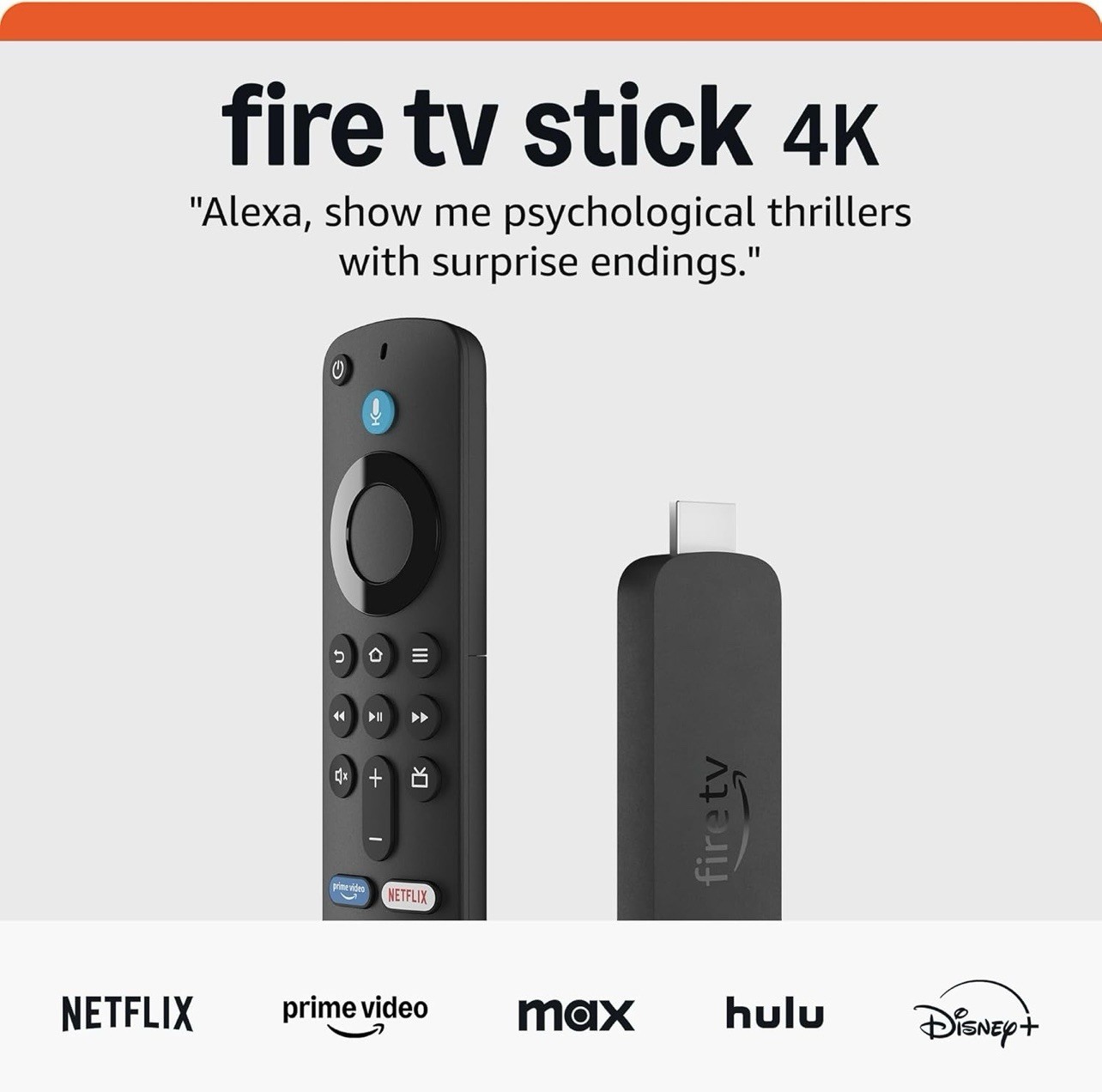 Amazon Fire TV Stick With Remote (Newest Model) 4K 8GB Wi-Fi 6 (GG)