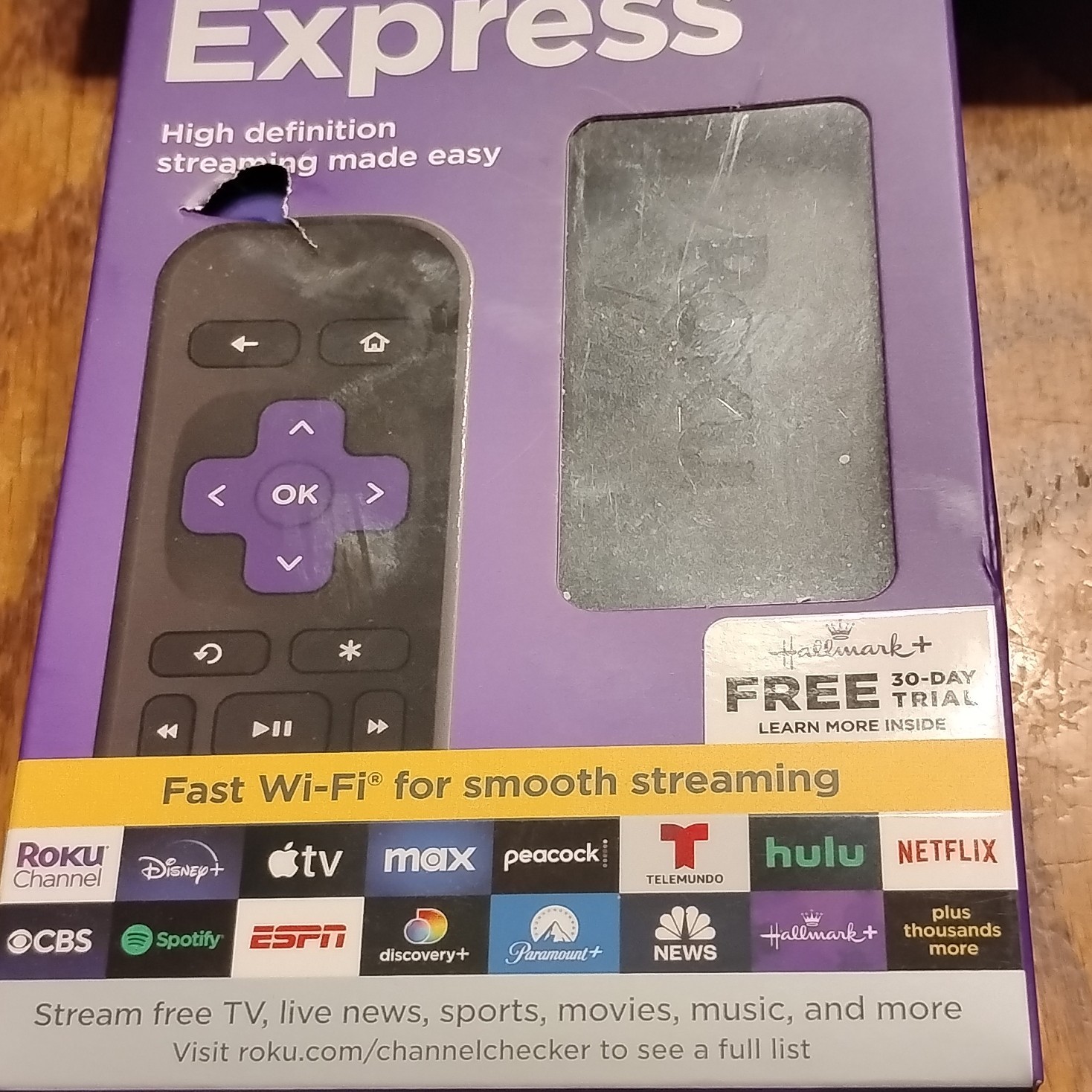 Roku Express Streaming Media Box High Definition Fast Wi-Fi Black Device Remote