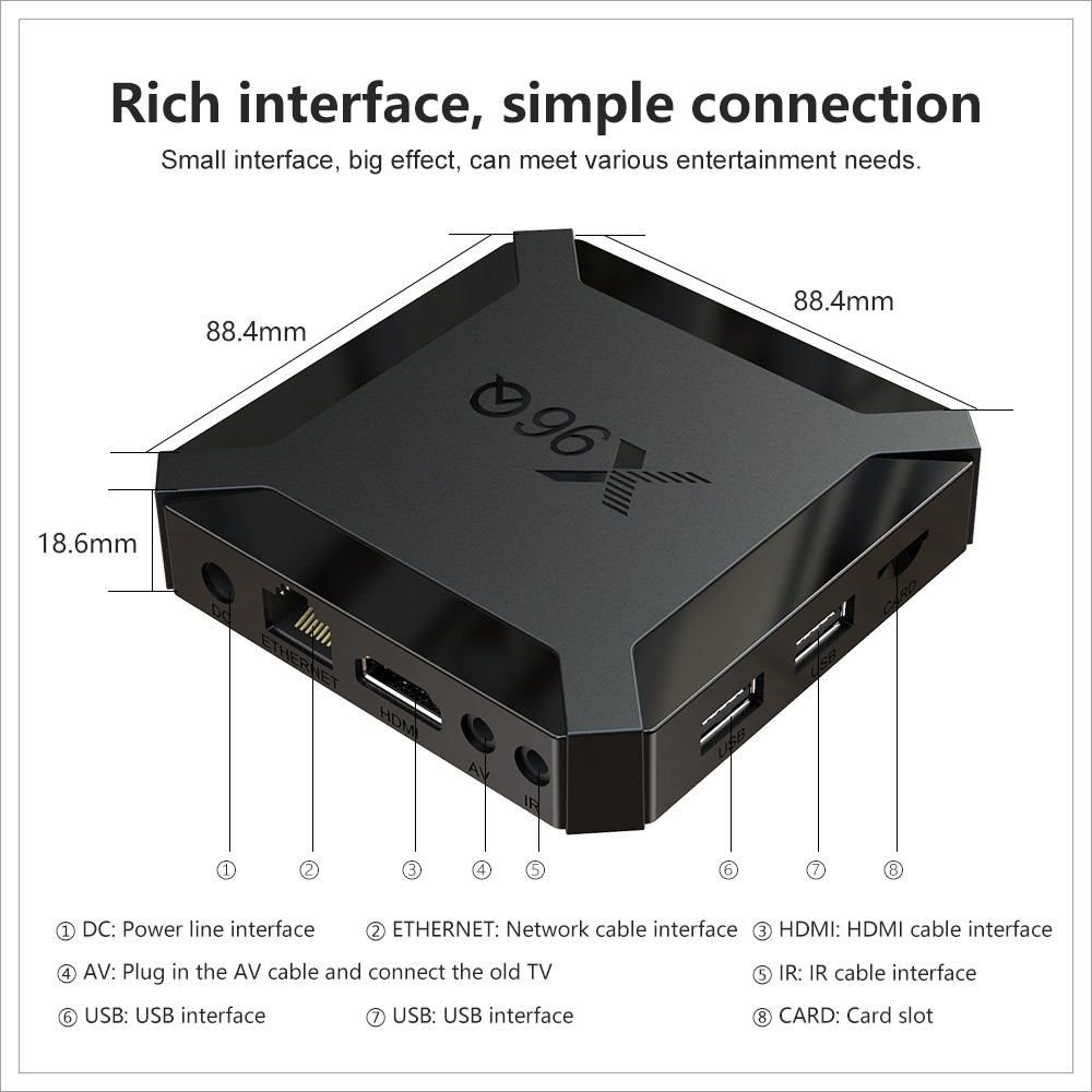 X96Q Pro Android 10 TV Box 1G/8G 2.4G WiFi Quad Core HD 4K Media Stream Player