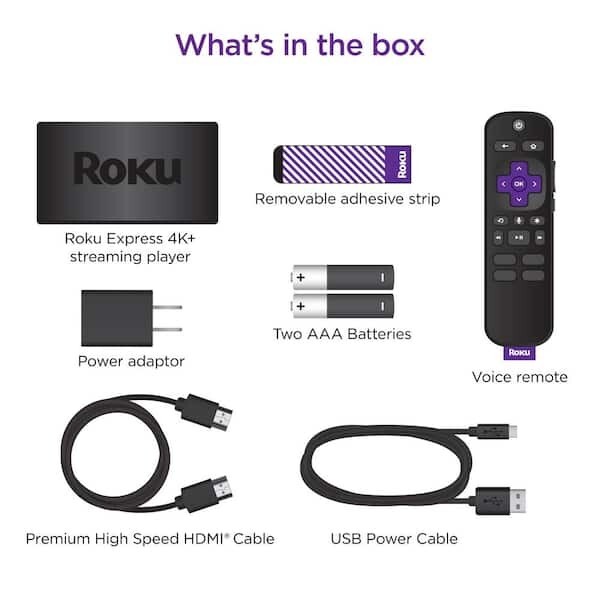 Express 4K+ Streaming Player HD/4K/HDR with Roku Voice with TV Controls