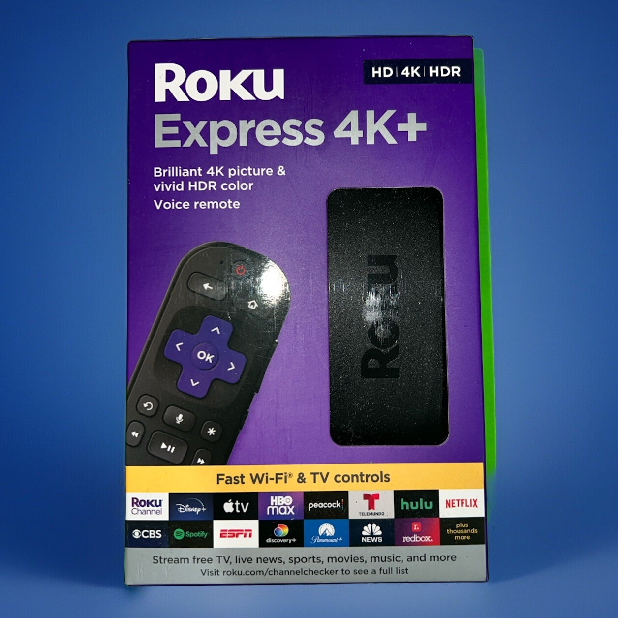 Express 4K+ Streaming Player HD/4K/HDR with Roku Voice with TV Controls