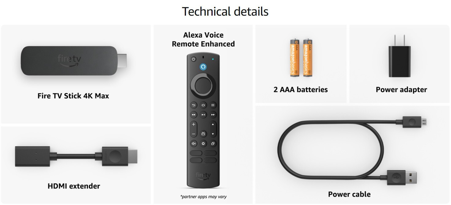 AMAZON FIRE TV Stick 4K MAX, Wi-Fi 6E, 2.0 GHz, 16GB/ALEXA Voice Remote Enhanced