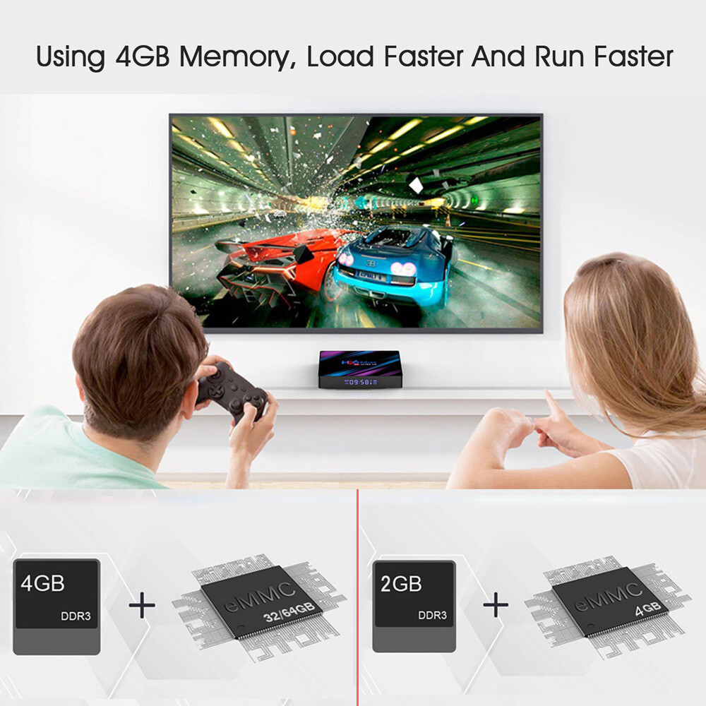H96 Max Smart TV Box Android 9.0 Quad Core 64 Bit 4K HD 5.8GHz WiFi Media Player