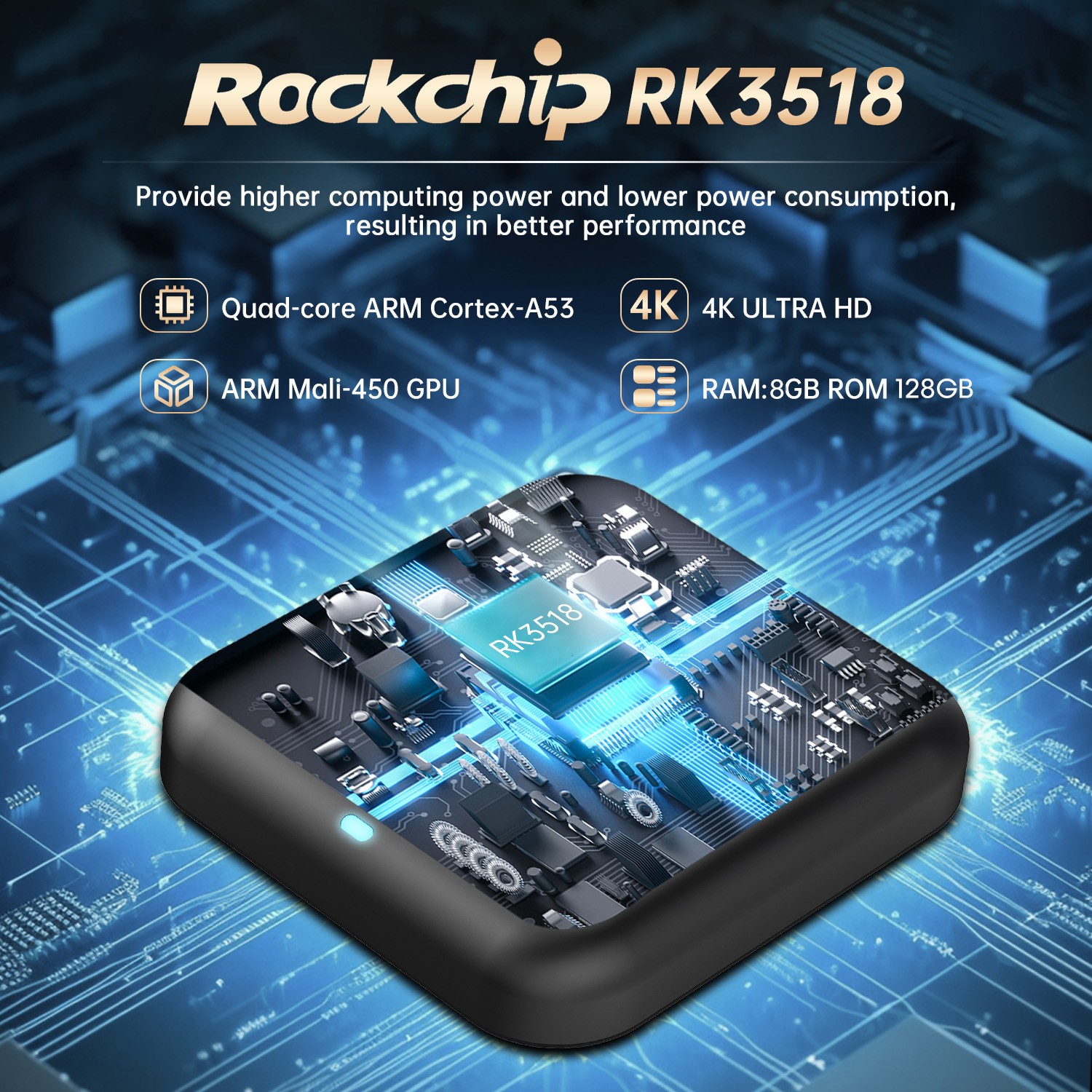 TV Box Support 4K RK3518 Bluetooth