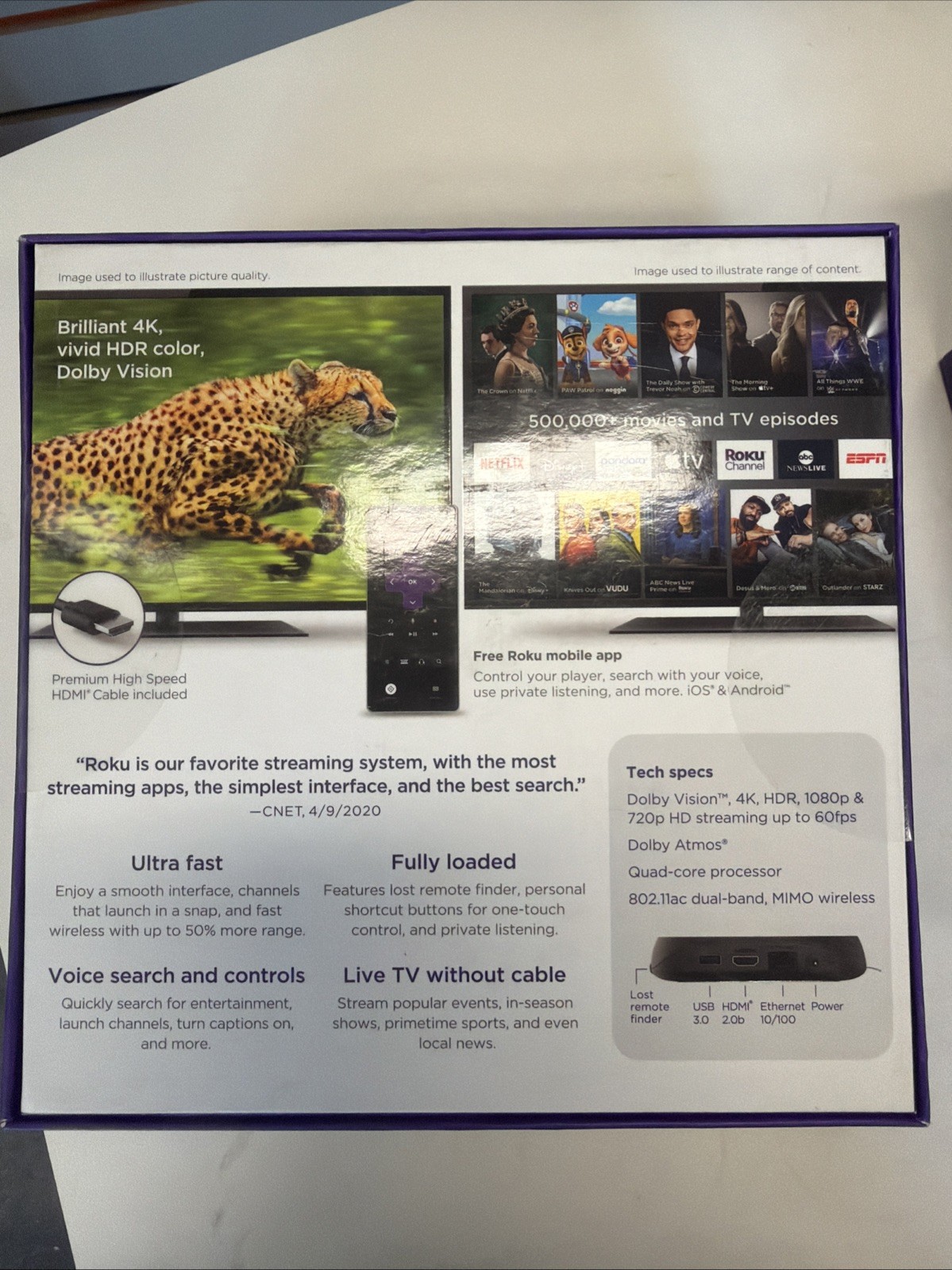 Roku Ultra 4800R 4K Streaming Media Player – Black