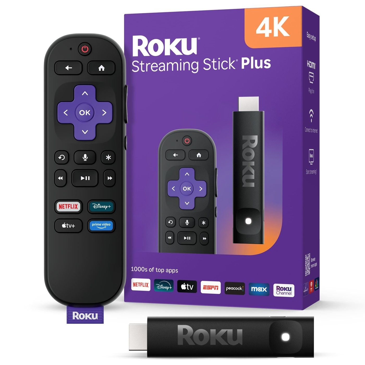 NEW Roku Streaming Stick Plus 4K & HDR Streaming Device for TV with Voice Remote