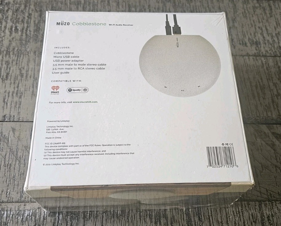 Muzo Cobblestone Wi-Fi Audio Receiver (New Sealed) FAST FREE SHIPPING.