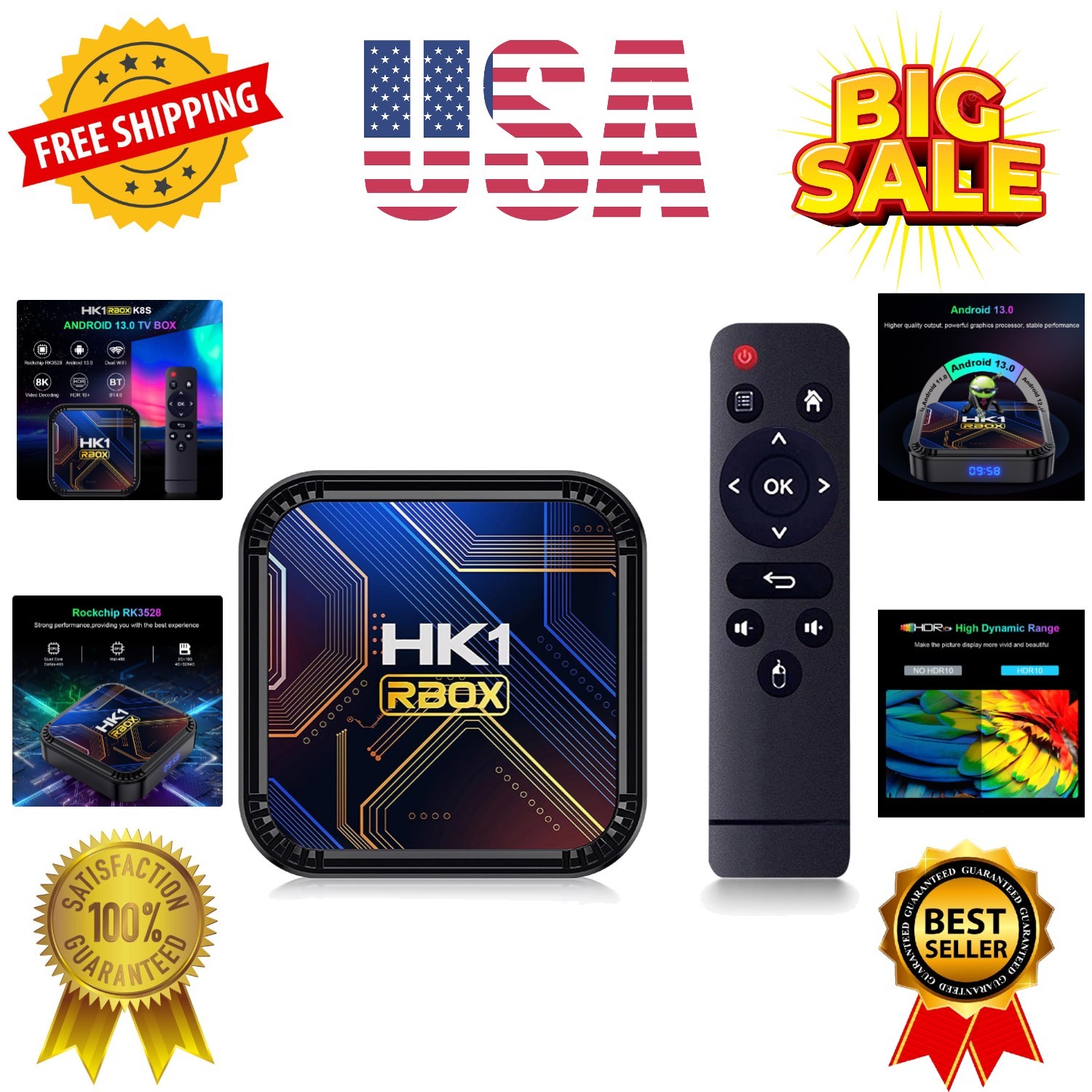 Android 13.0 TV Box, Android Box 2026 with 3D 8K 4GB RAM 32GB ROM RK3528 Quad…