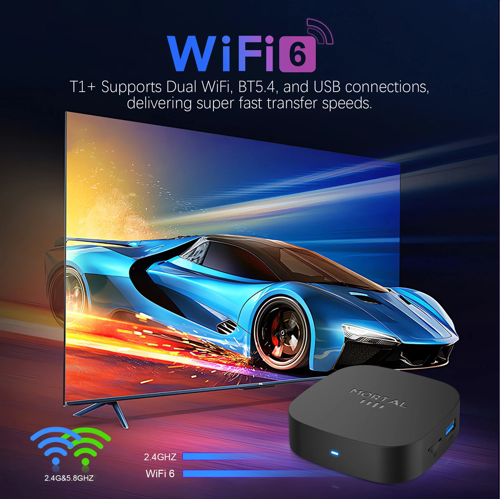 New T1+ 8K HD TV Box Android 16.0 RK3518 Quad Core 8GB RAM 128GB ROM Dual Wifi