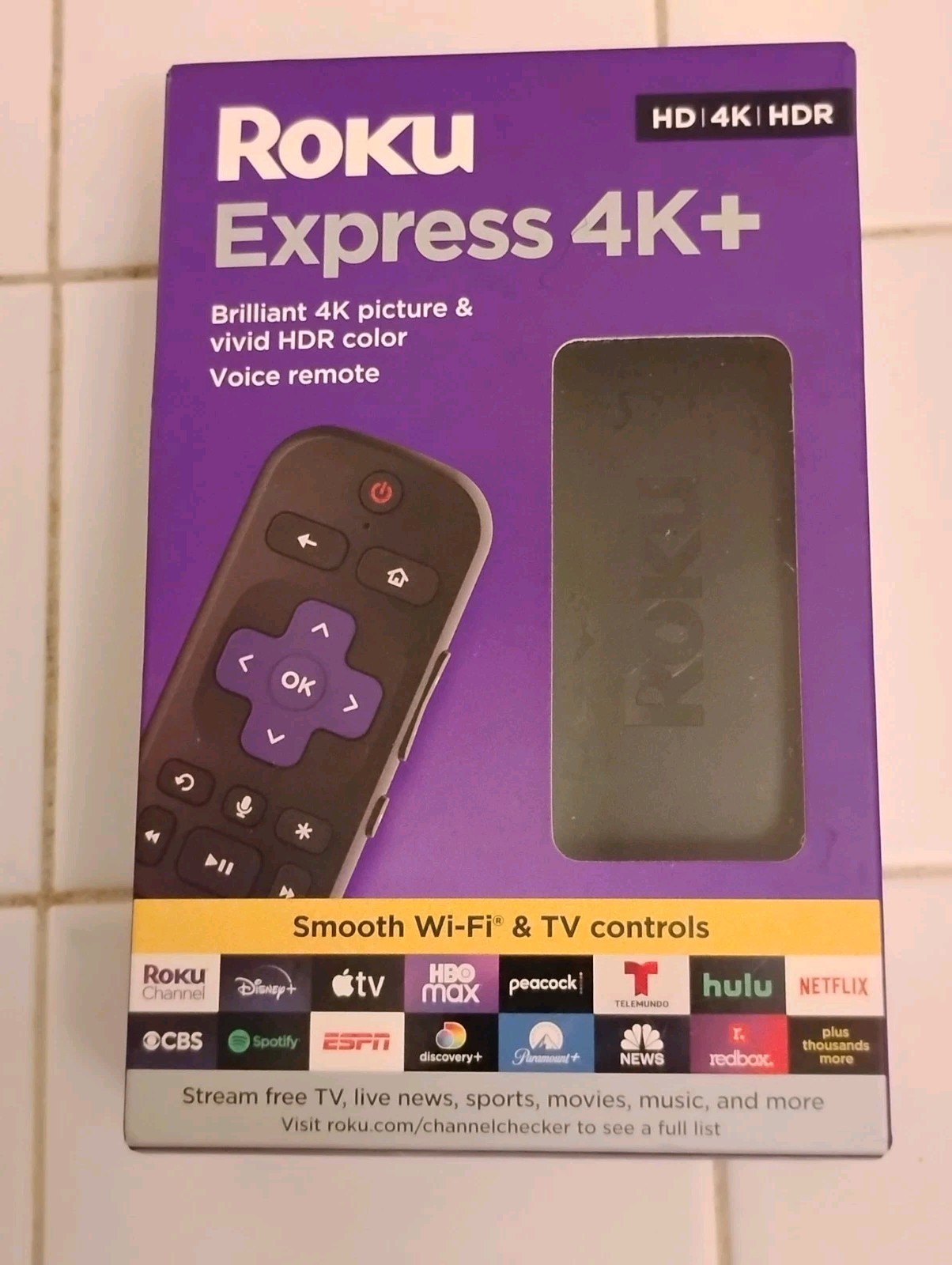 Roku Express 4K+ HD Streaming Media Player Easy Set up – NEW In Box