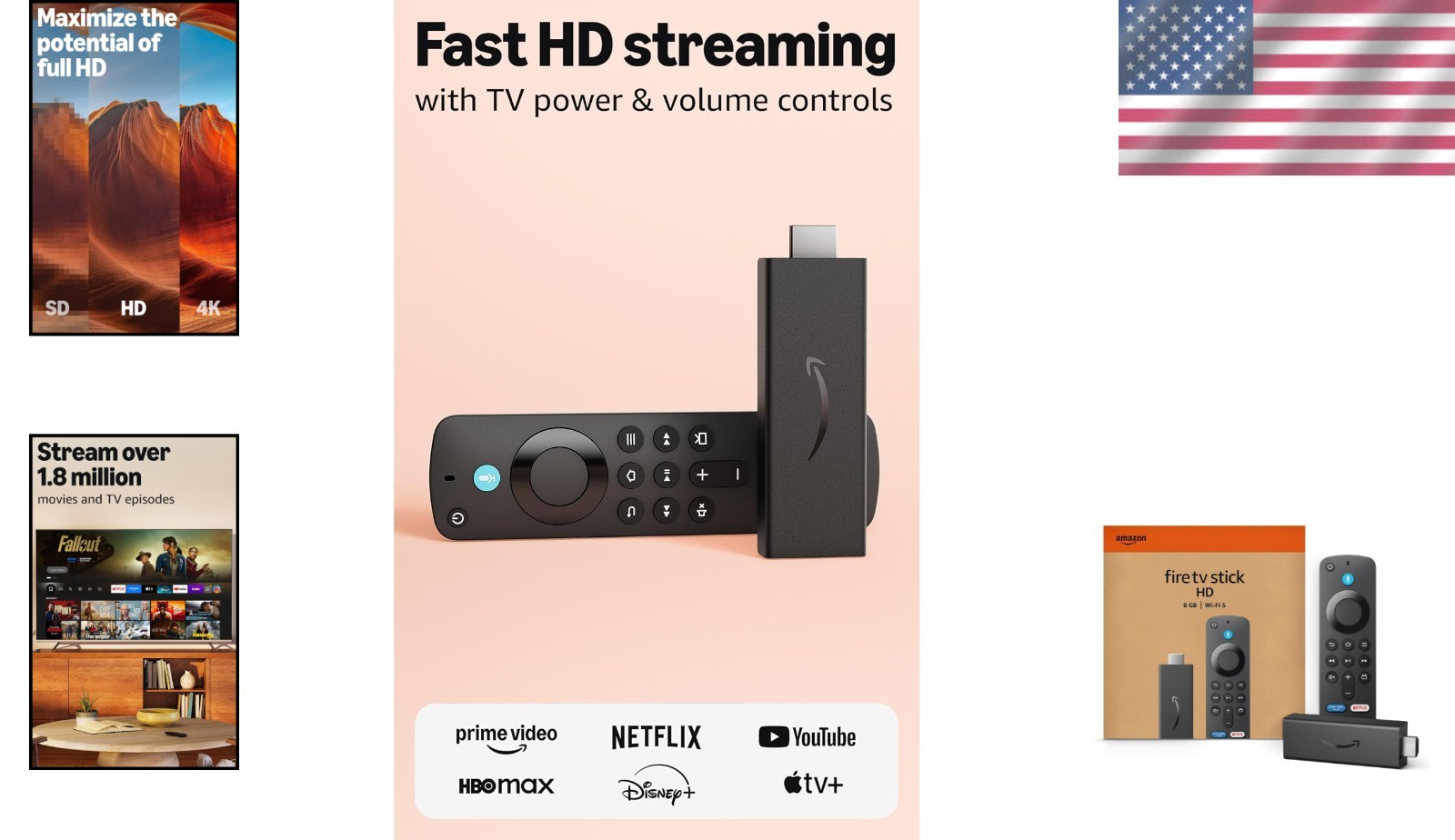 Stick HD Model with Alexa Voice Remote – Stream Live TV & Movies Effortlessly