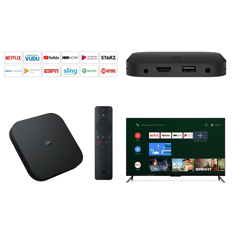Original Xiaomi Mi TV Box Global S 4K HDR Android 8.1 TV Ultra HD 2G 8G WiFi