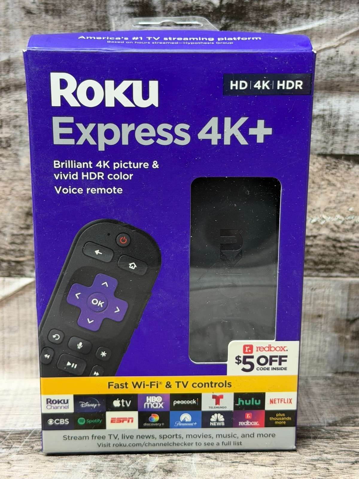 Roku Express 4K+ 3941R2 Streaming Player HDR Voice Remote HDMI Wi-Fi Black