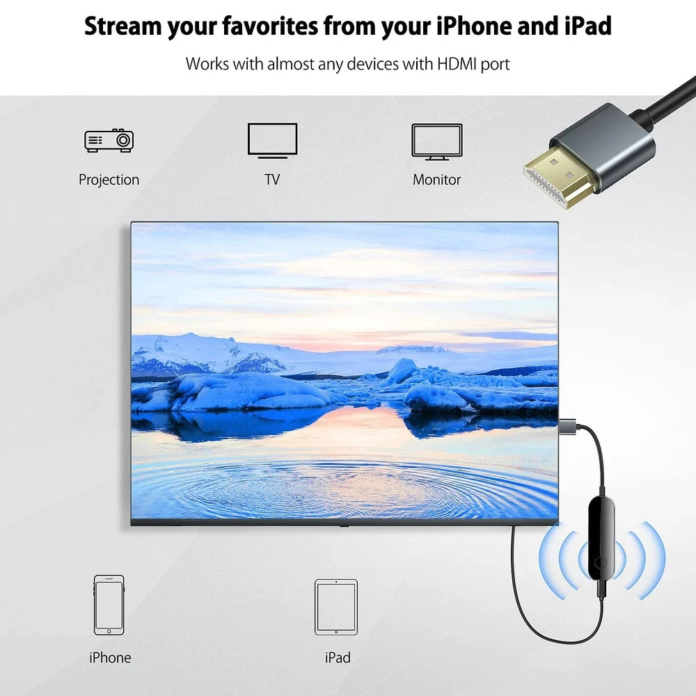 iShare iOS Wireless HDMI Display Adapter (iOS only), Streaming Device for All…