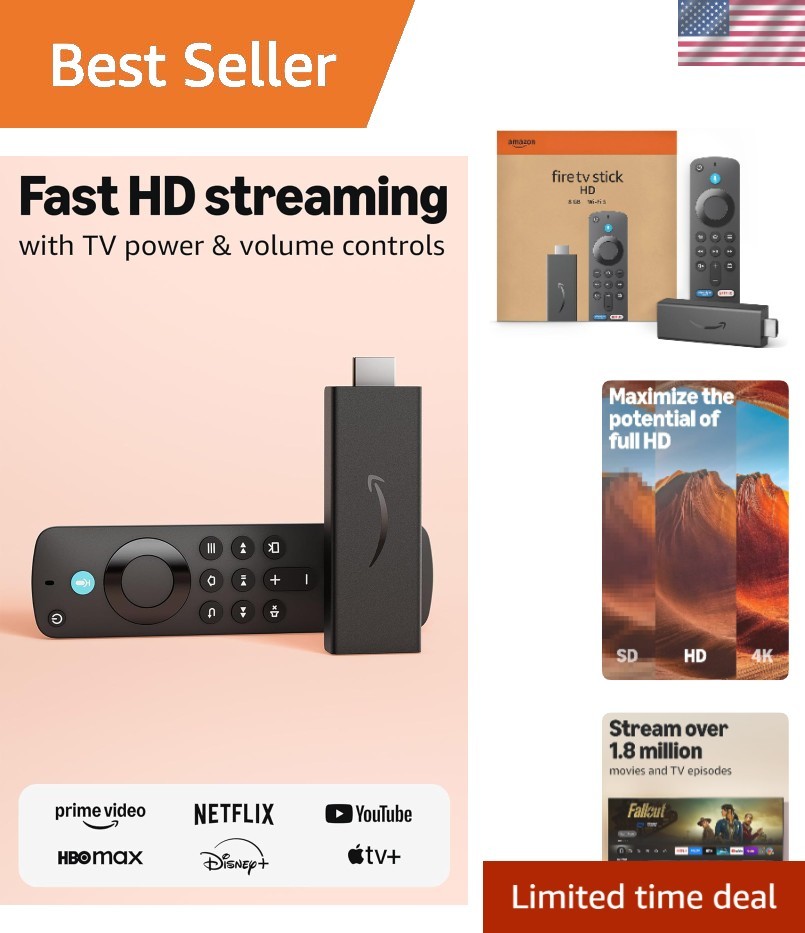 Stick HD – The Ultimate Streaming Device with Alexa Remote & Live TV Access