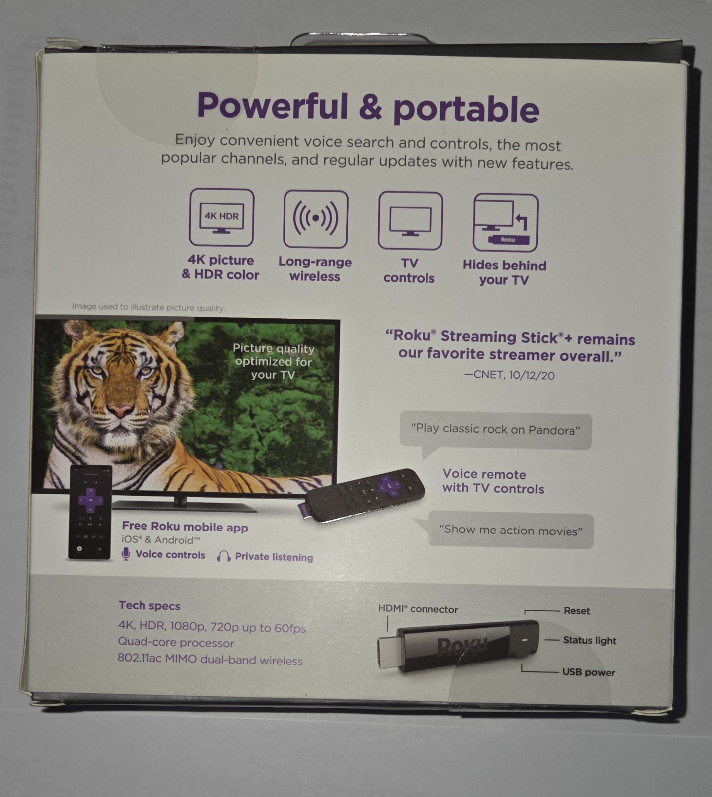 Roku Streaming Stick+ HD 4K HDR Wi-Fi HDMI Voice Remote Long-range Wireless