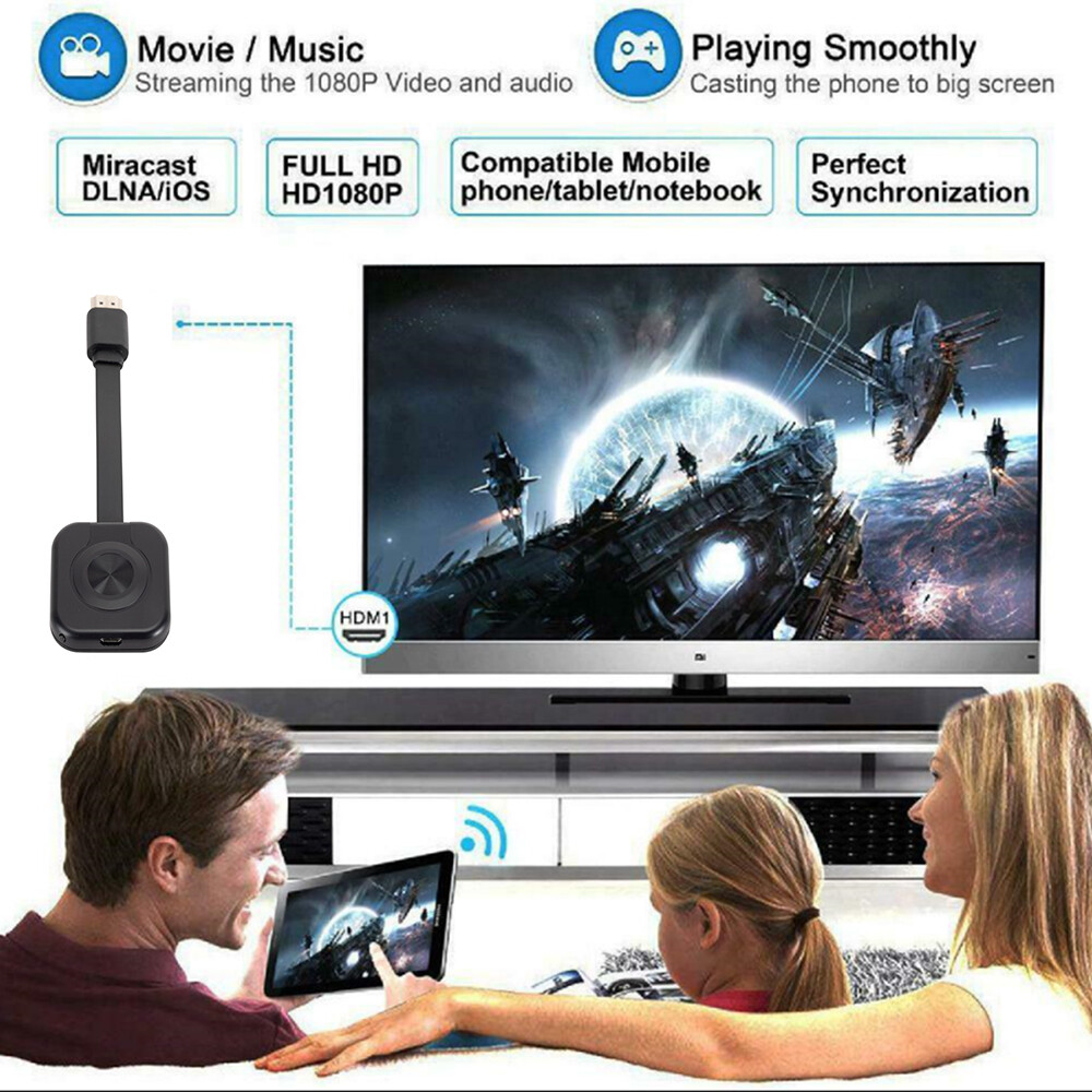 1080P Wi-Fi HDMI Dongle Screen Mirroring Device Stream Cast Video Audio To HD TV