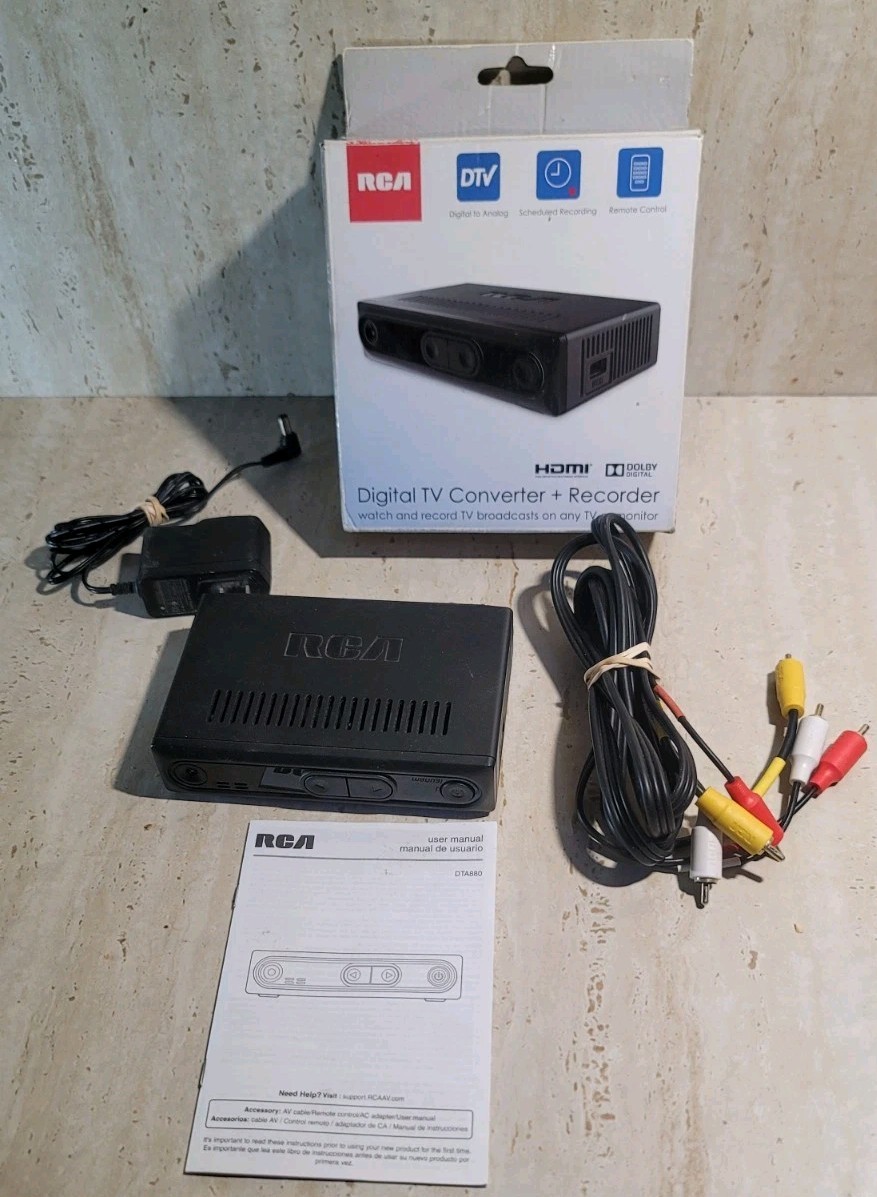 RCA DTA880 Digital TV Converter & Recorder HDMI 1080p & Cables – “NO REMOTE “