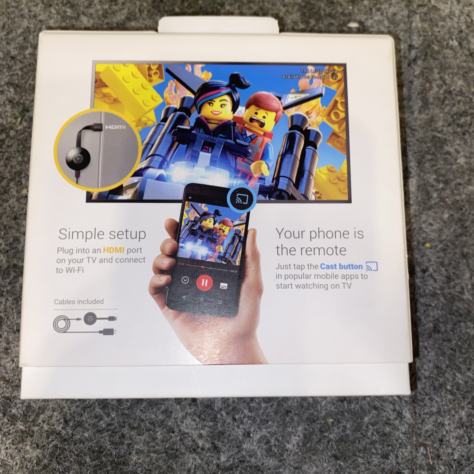 Google Chromecast 2nd Generation TV Digital Media Streaming Device & Box NC2-6A5
