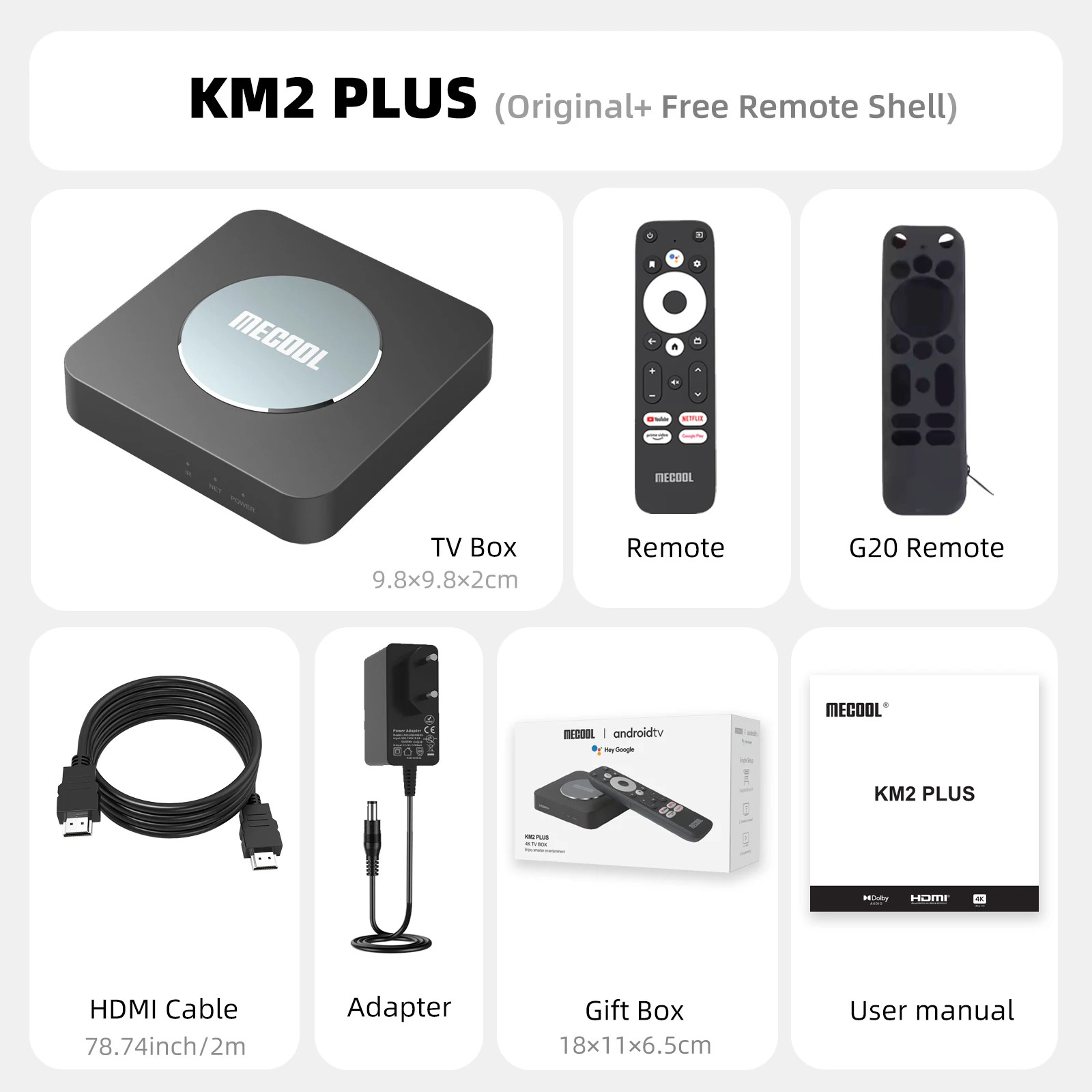 MECOOL KM2 Plus Android TV Box 4K Amlogic S905X4 2GB DDR4 WiFi Streaming