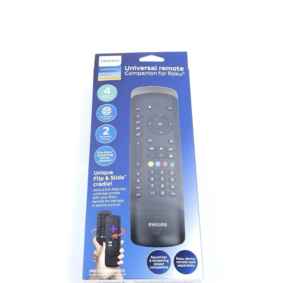 Philips Elite Plus SRP2024R/27 Four Device Universal Remote Control For Roku