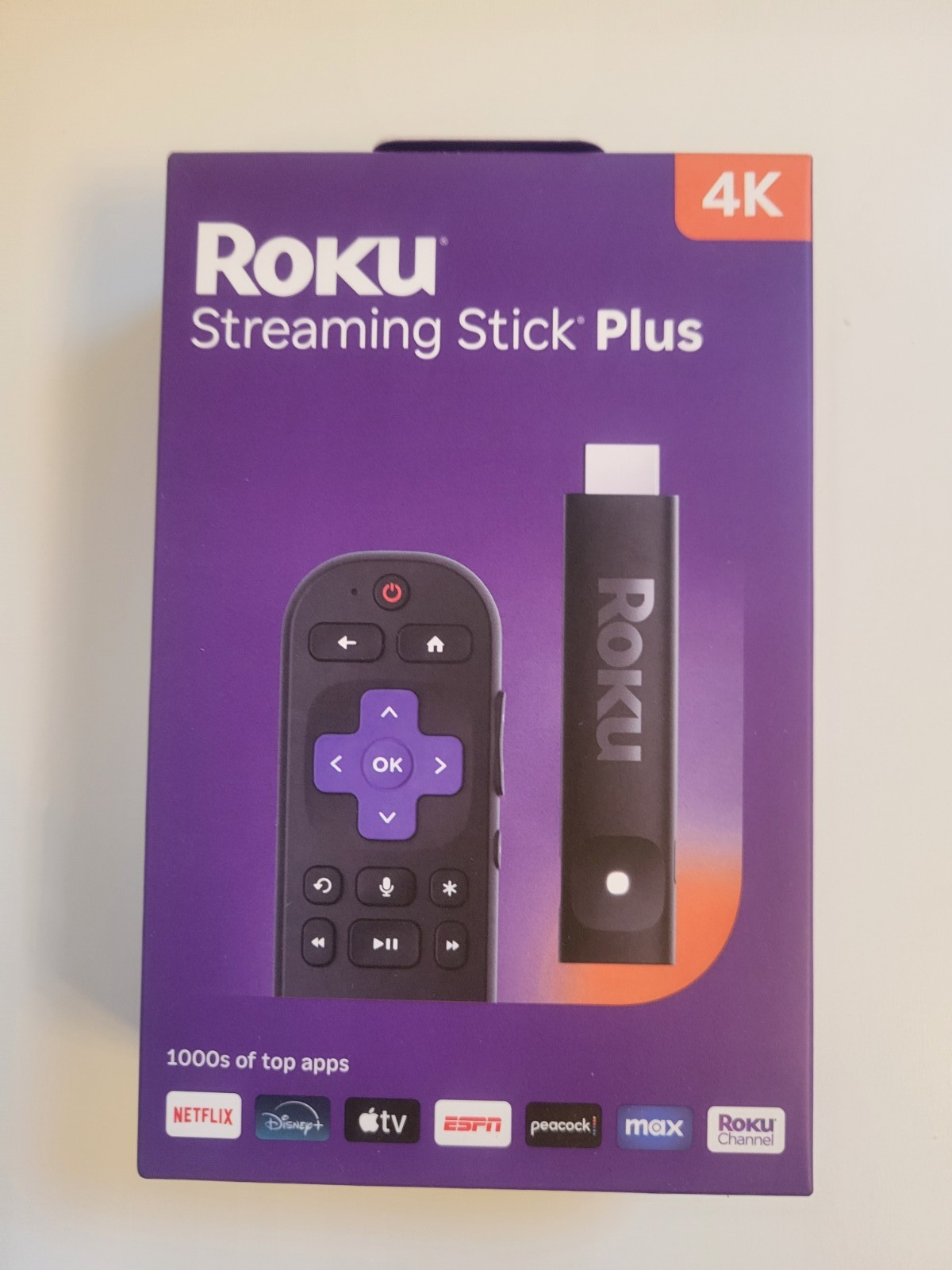 Roku Streaming Stick+ 3830R (2025 Model) 4K UHD HDR Media Player w/ Voice Remote