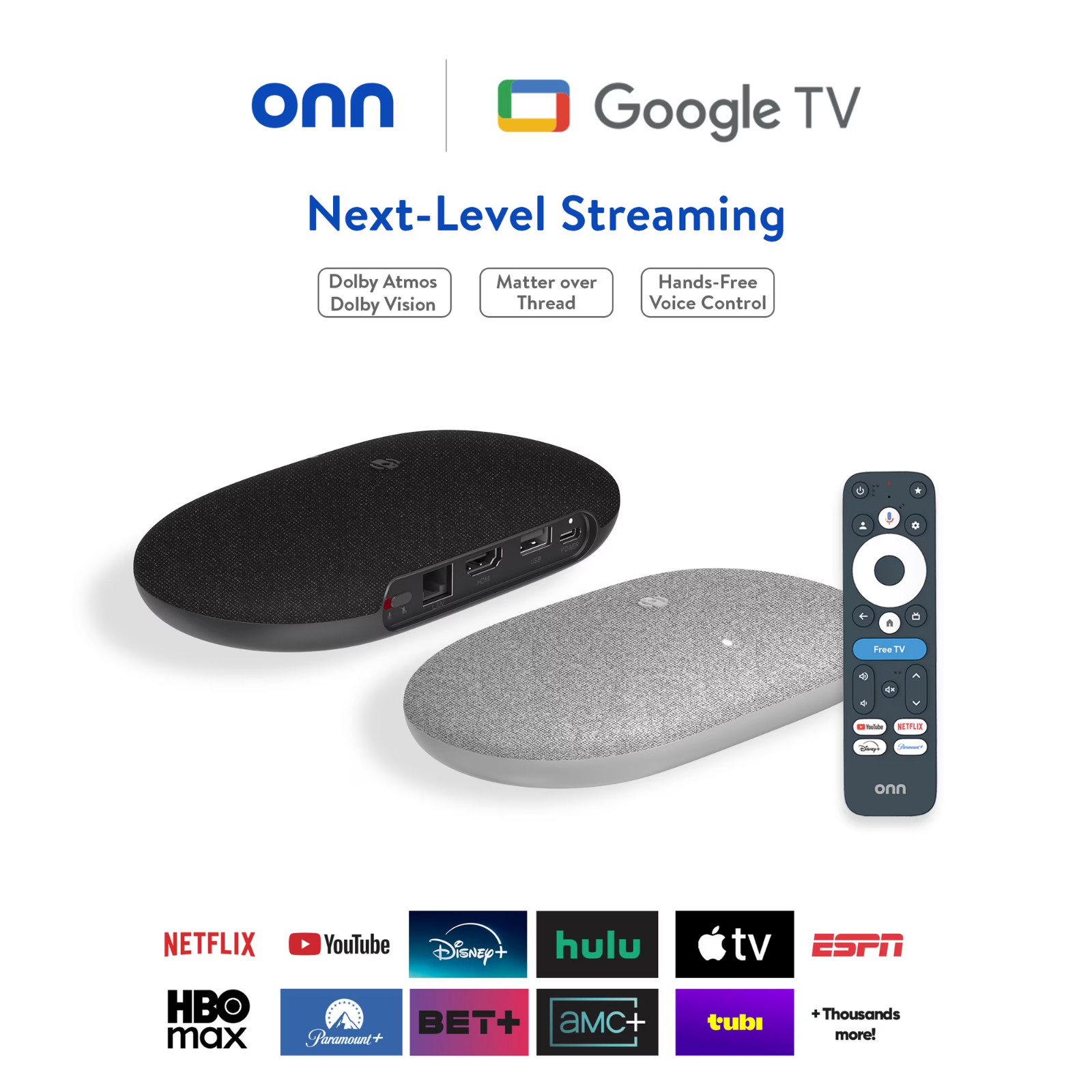 Onn 4K Pro Streaming Device Google TV 32GB Dolby Vision Atmos HDMI 2026 Model