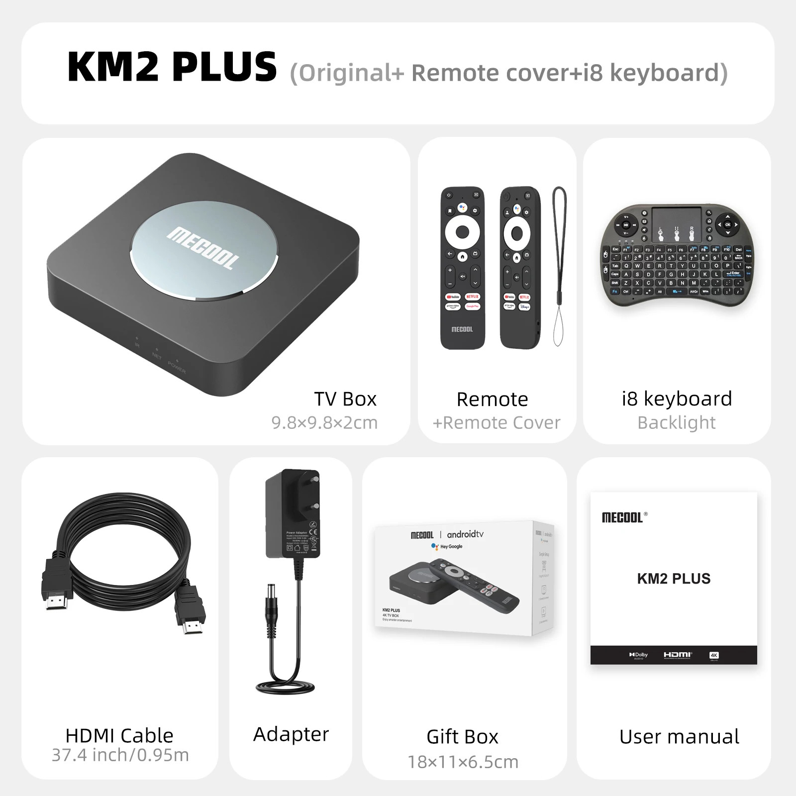 MECOOL KM2 Plus Android TV Box 4K Amlogic S905X4 2GB DDR4 WiFi Streaming