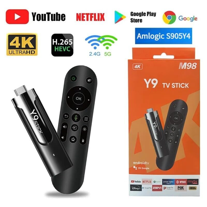 M98 Y9 TV Stick Android 11 S905 HD 4K 2GB +16 GB Dual Wifi with Remote Control