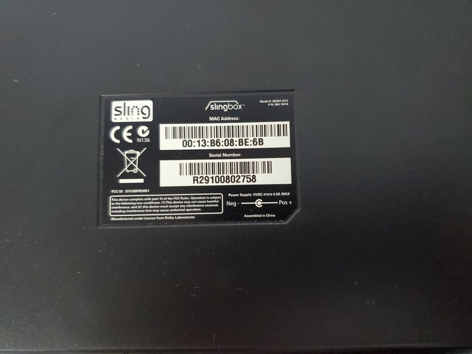 SLING MEDIA SLING BOX SB300-XXX