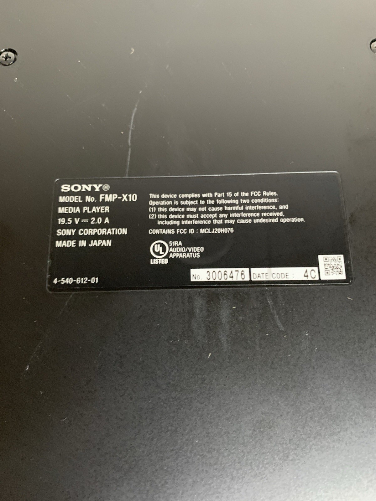 Sony FMP-X10 4K Ultra HD Media Player 1TB Streaming Video -Player Only!!!