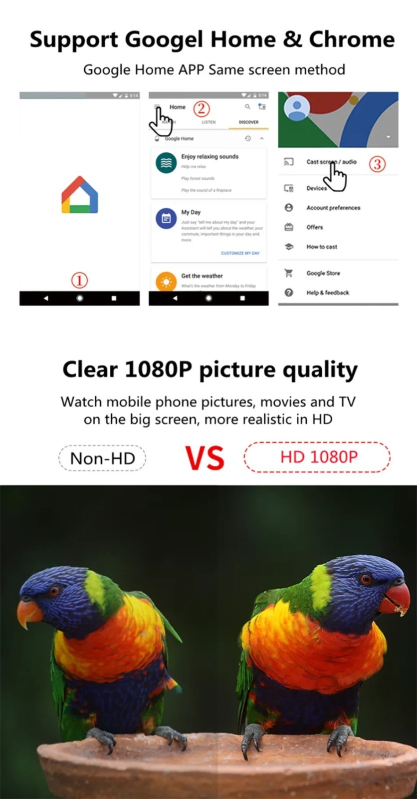 4K WiFi HDMI Anycast Miracast Airplay TV Wireless Display DLNA Dongle Adapter