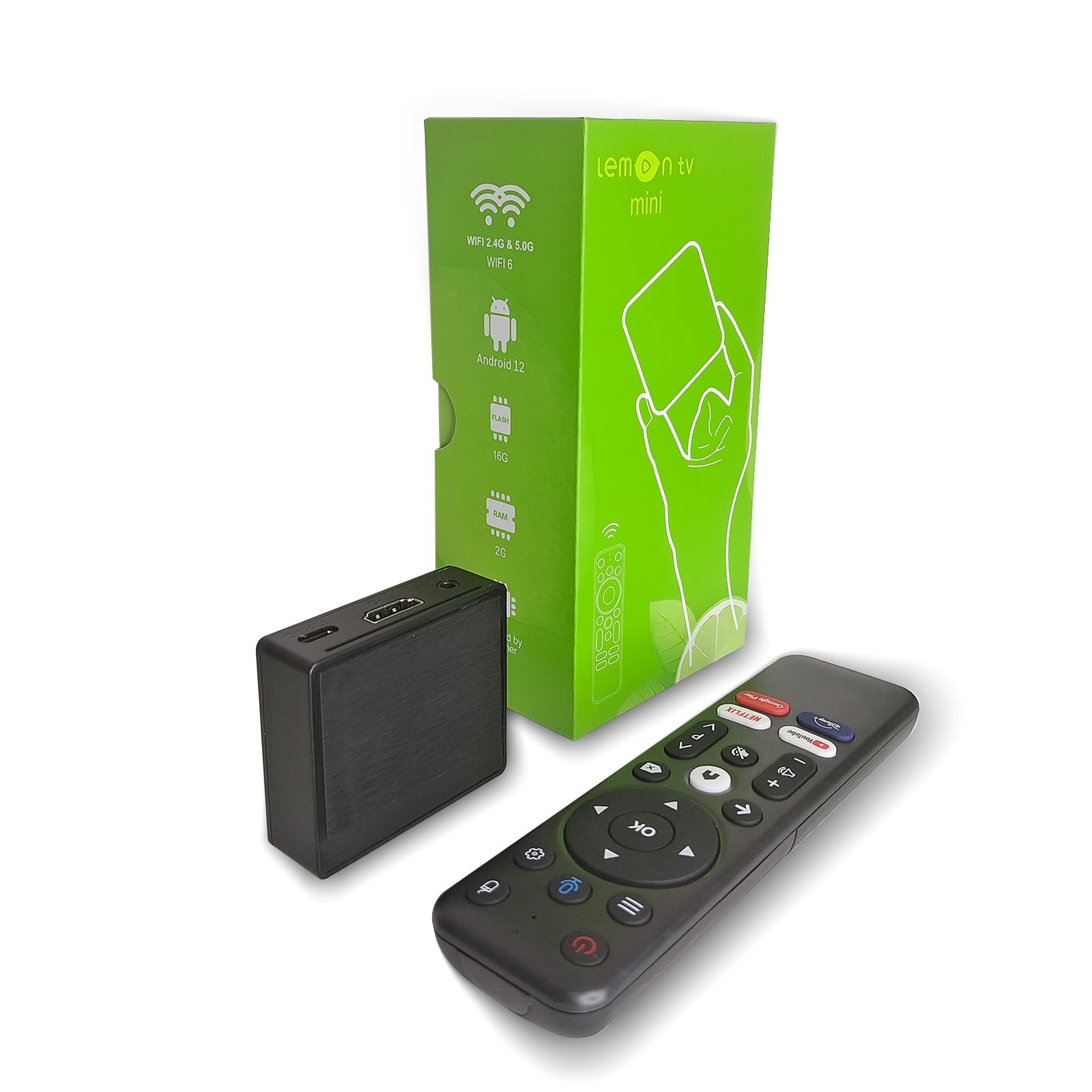 Mini Android TV Box 12.0 Lemon TV Small Box 4K Smart TV Box 2026 with BT Voic…