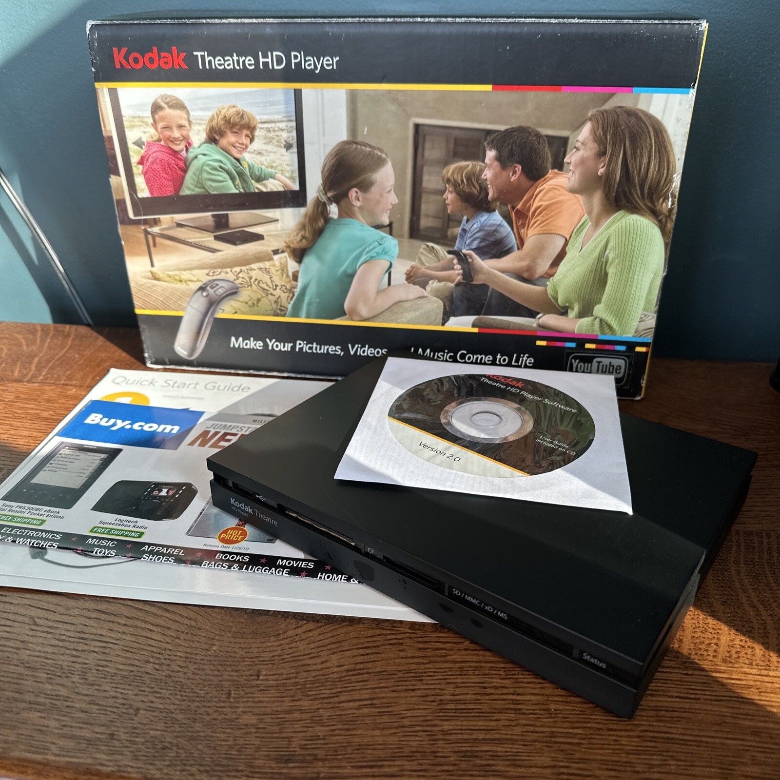 Kodak Theater HD Player Streamer. No Cords No Remote