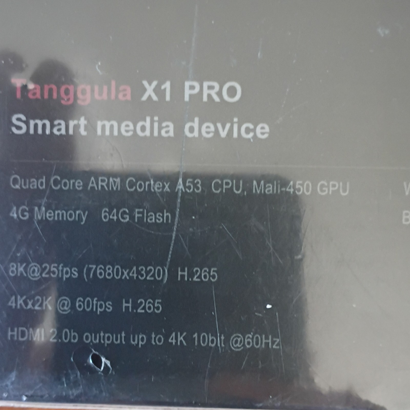 Tanqgua X1 PRO Android TV Box Wi‑Fi 6 Bluetooth 8K HDR10+ 64GB HDMI
