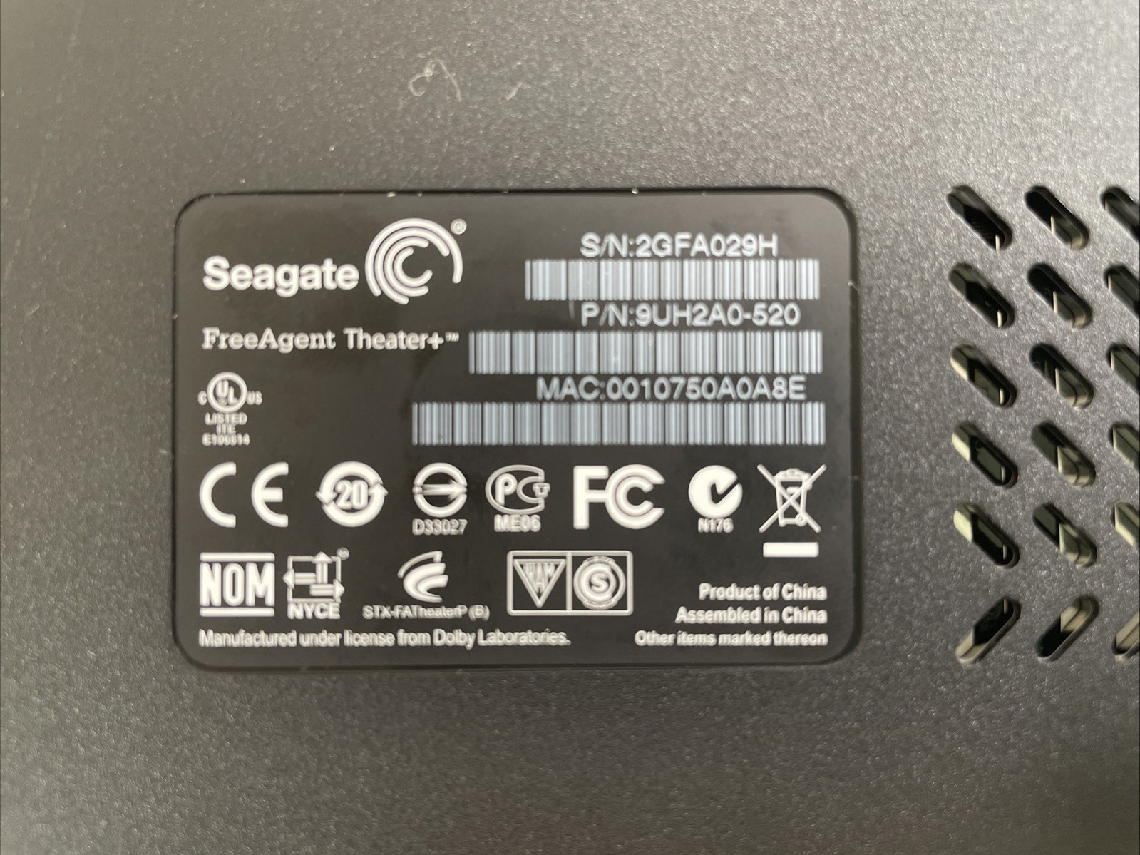 Seagate FreeAgent Theater+ USB 2.0 / Ethernet HD Media Player STCEA201-RK