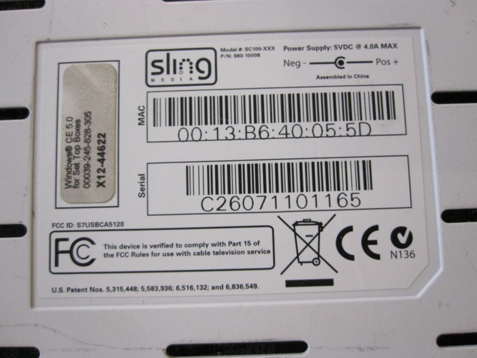 Sling Media Sling Catcher SC100-XXX Digital HD Media Streamer w HDMI Output