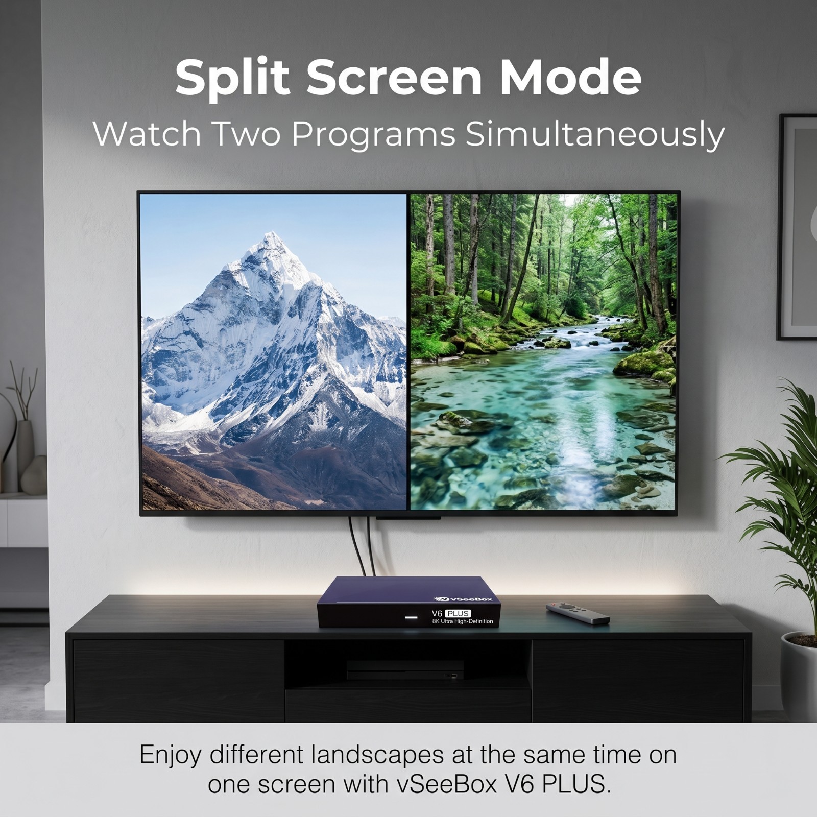 VseeBox v6 Plus Tv Box Bluetooth Split Screen Multiview for Home Entertainment