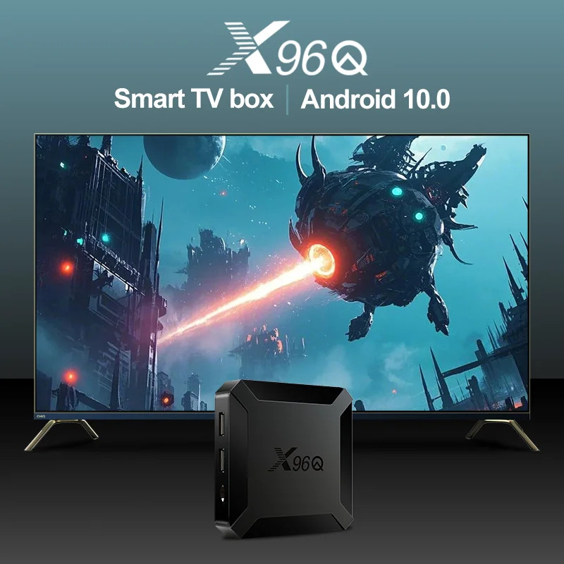 Hot X96Q Android 10.0 Fast Smart TV BOX 2GB 16GB Allwinner H313 Quad Core 4K 2.4